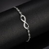 Infinity Crystal Charm Silver Plated Bracele