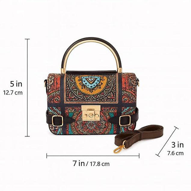 Karigari india Box Sling Bag for Women Girls