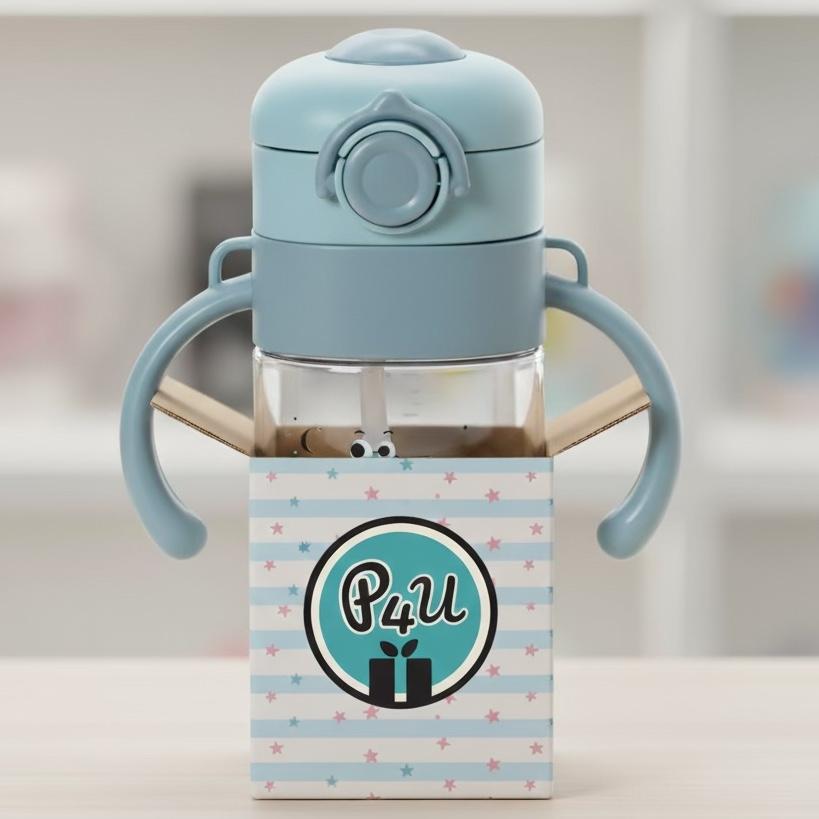 EDENGLOW kids’ sipper bottle featuring cute mixed cartoon designs, with a 360 ml capacity, available in multicolor (set of 1).