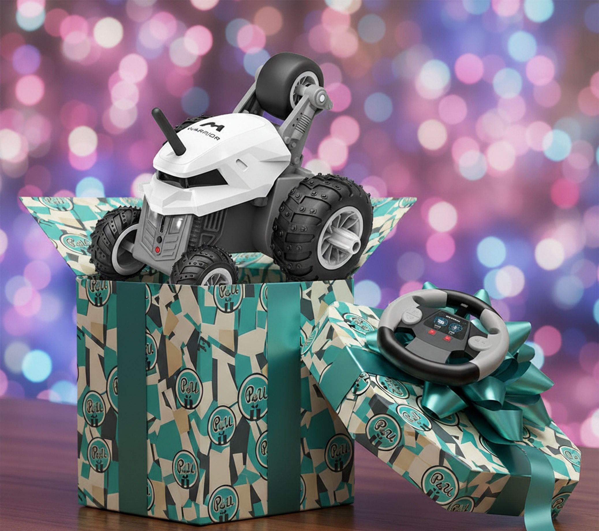 Mirana Warrior 360° Rotating Stunt RC Car for Kids, high-speed remote control vehicle with steering, USB Type-C rechargeable battery, Made in India (White).